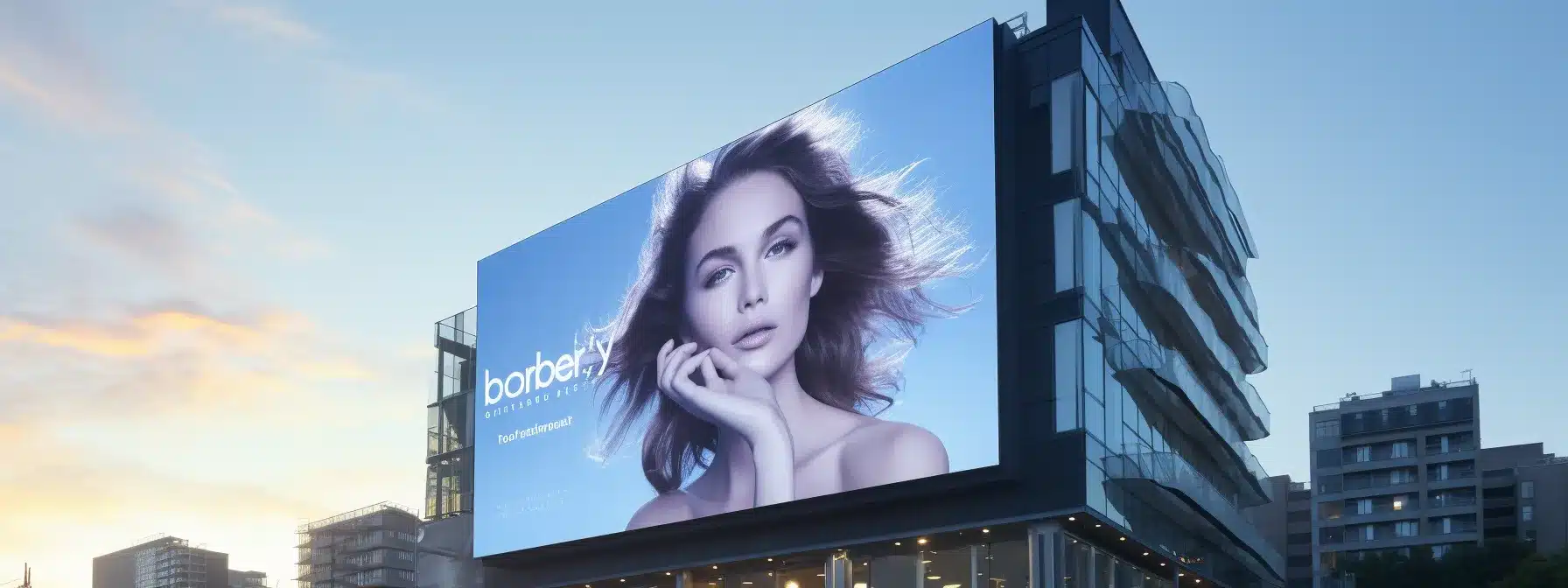A Towering Billboard Displaying A Strong Corporate Image, Reflecting Brand Values And Captivating The Audience.