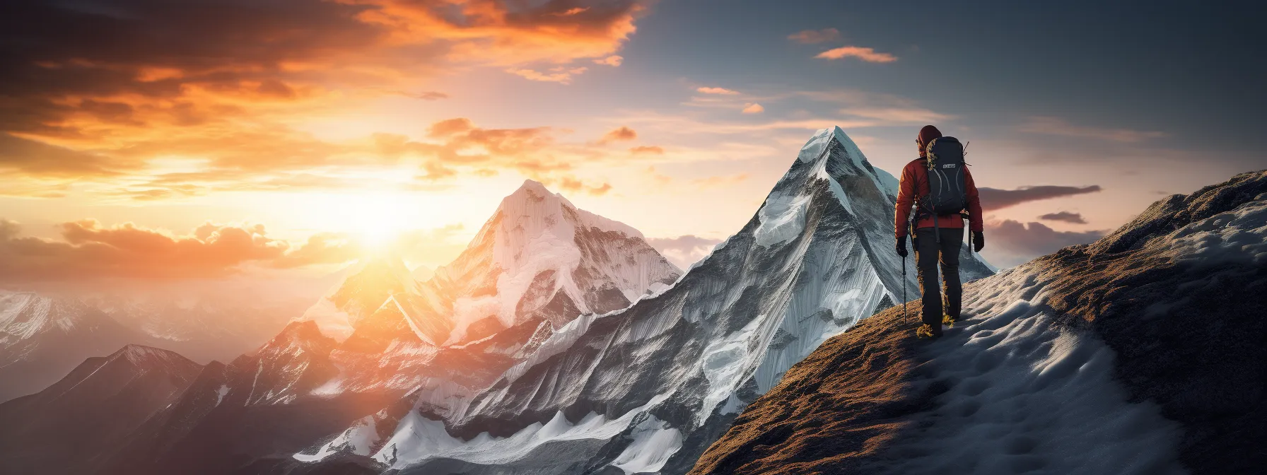 A Mountain Climber Conquering Everest With Marriott International Branding.