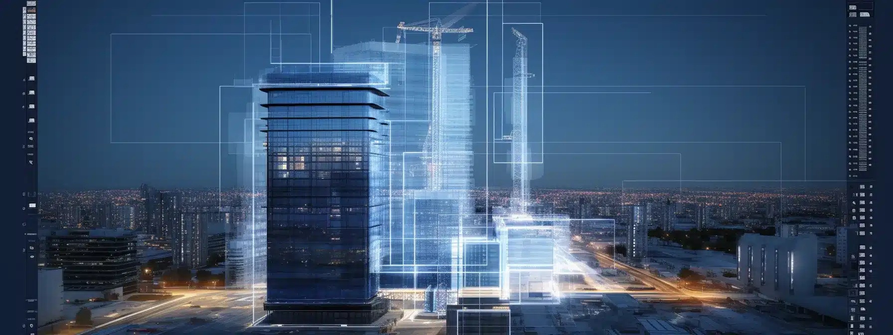 A Blueprint Being Transformed Into A Towering Skyscraper In A Bustling Cityscape.