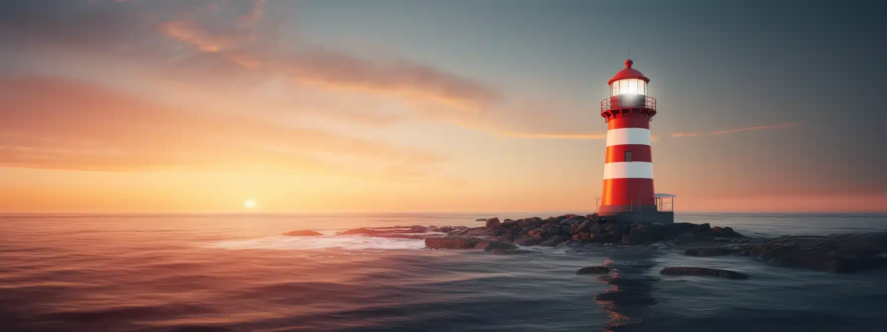 A Lighthouse Beacon Illuminating Various Marketing Channels, Broadcasting Its Brand Presence Across The Vast Ocean Of The Internet.