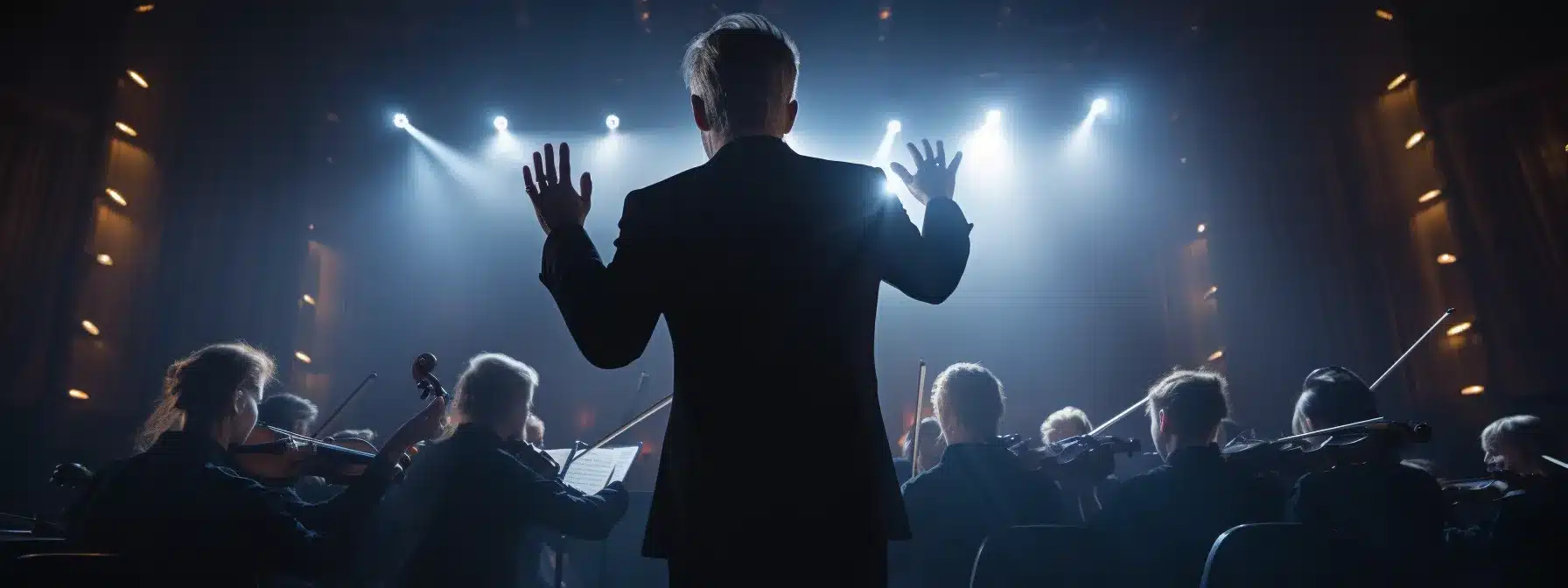 A Conductor Leading An Orchestra In A Synchronized Performance.
