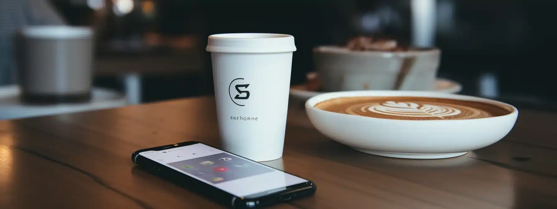 A Coffee Cup And A Smartphone With Social Media Icons On The Screen, Symbolizing Successful Online Brand Engagement.