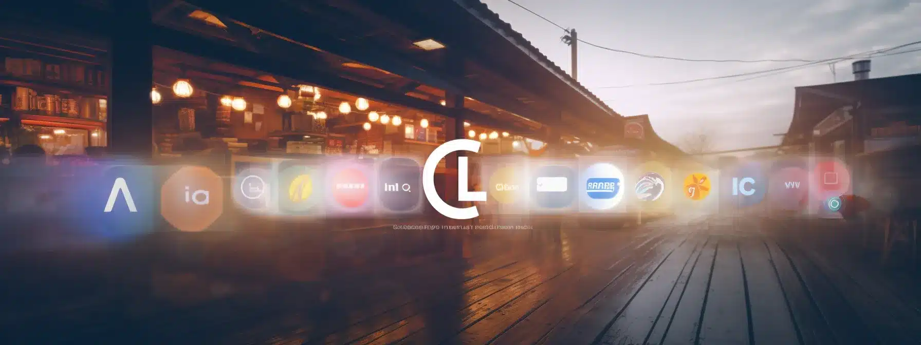 A Brand Logo Shining Brightly Through A Foggy Market Segment, With Social Media Icons Reflecting Its Reputation.