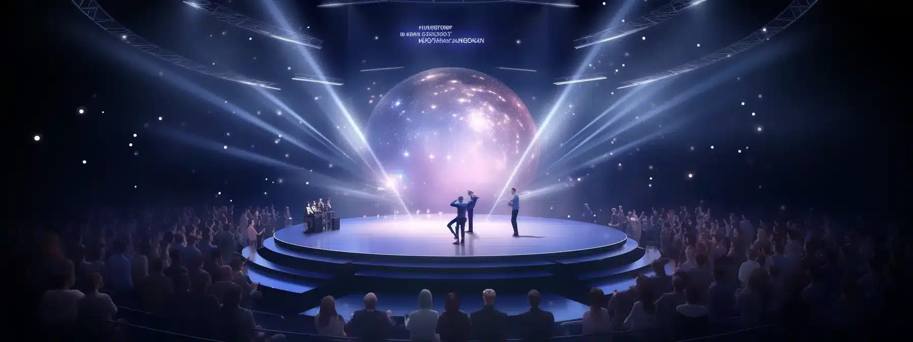 A Cosmic Stage With A Brand Protagonist In The Spotlight, Surrounded By Diverse Audience Segments, Showcasing A Harmonious Marketing Symphony.