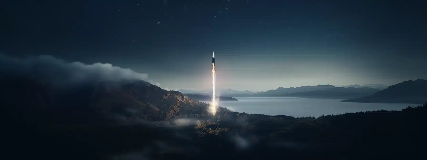 A Rocket Launching Into The Night Sky With Constellations Forming A Path Towards Customer Satisfaction.