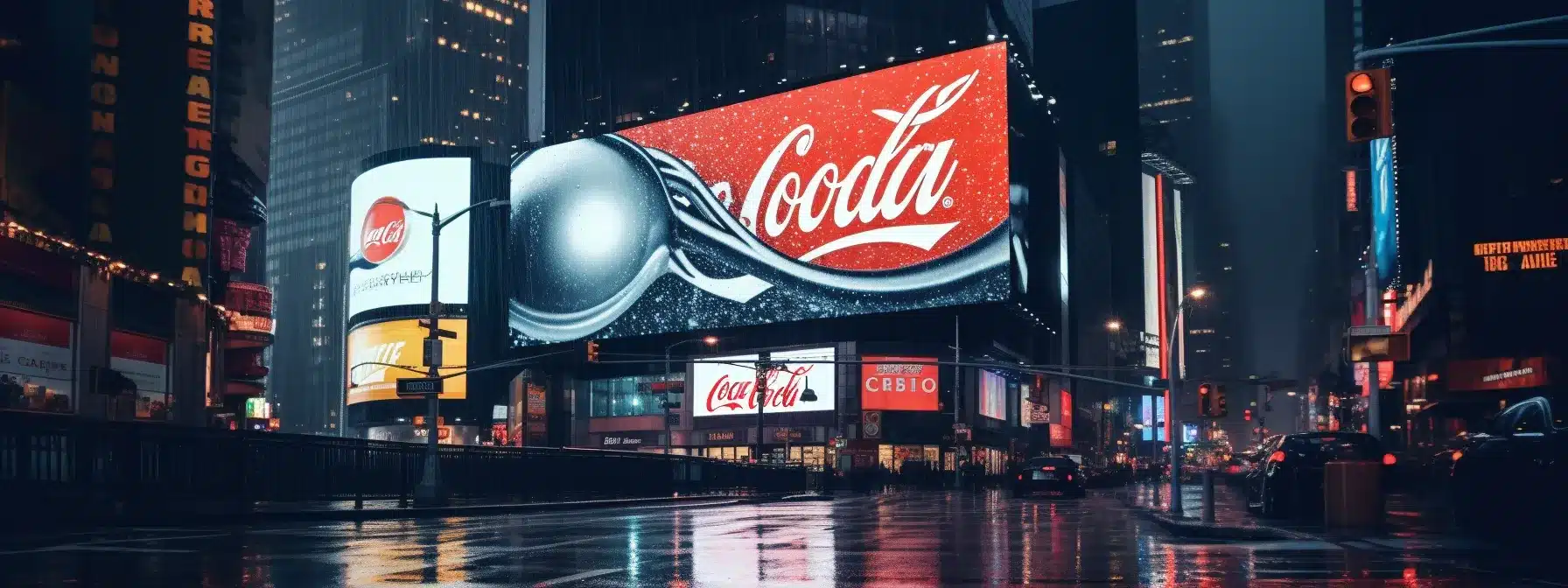 Nike Logo Displayed Prominently On Various Billboards In Bustling City Streets Around The World.