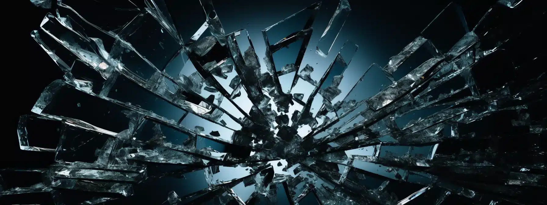 A Shattered Glass Sculpture Representing The Impact Of Bad Branding On A Company'S Reputation.