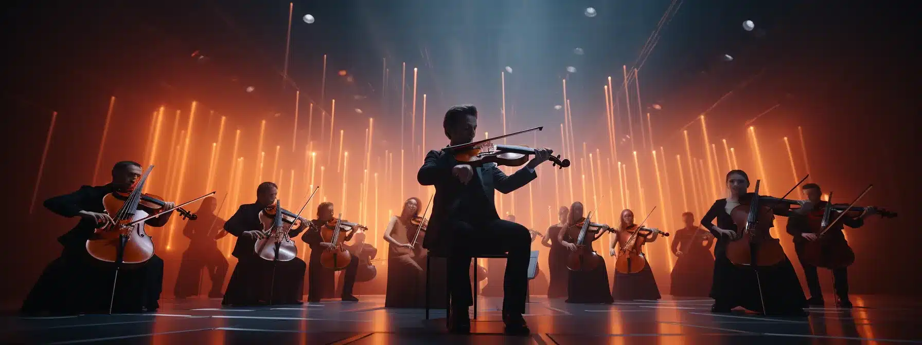 A Brand Manager Guiding A Team Of Violinists Creating A Unique Symphony That Resonates With The Audience.