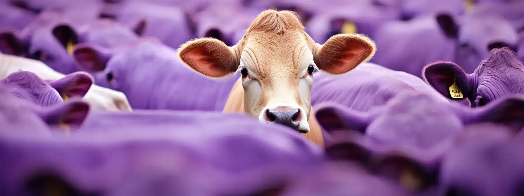 A Website With A Purple Cow Among A Herd Of Brown Cows, Representing The Use Of Purple Cow Principles In Seo.