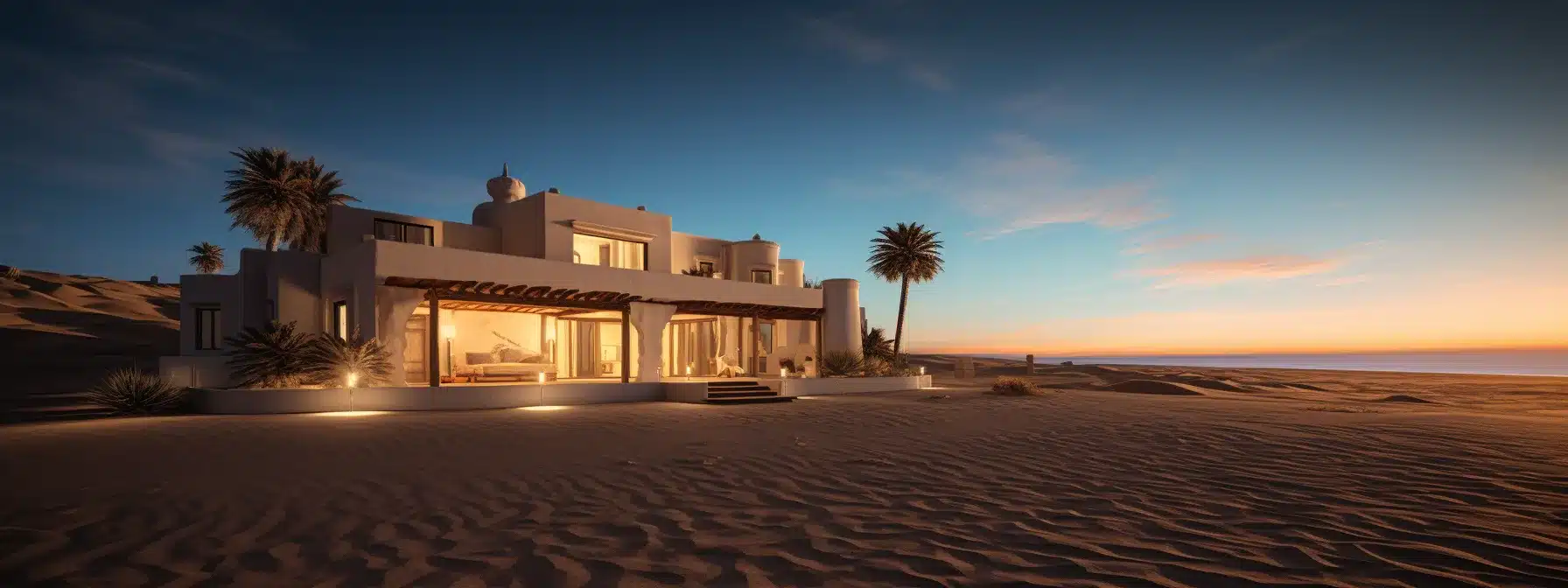 A Solid Brand Strategy Is Portrayed As A Foundation Of A Mansion In A Sandy Desert.