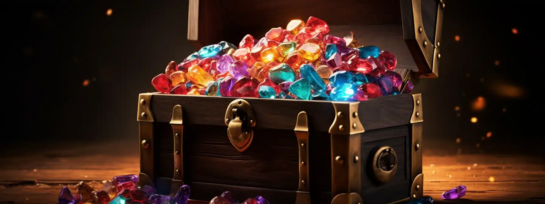 A Treasure Chest Overflowing With Precious Gems Symbolizing Key Elements Of A Successful Branding Strategy.