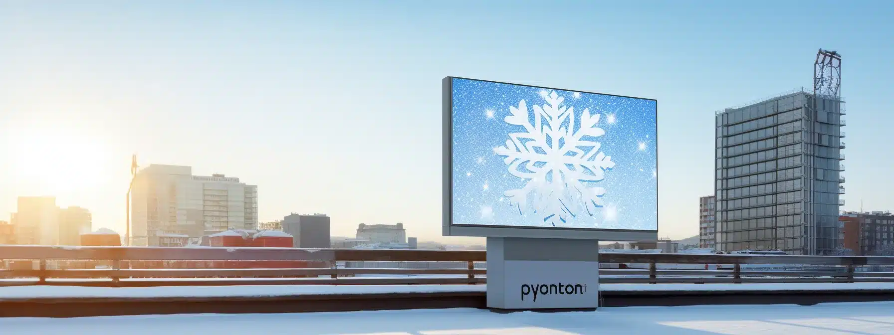 A Billboard With A Unique Snowflake Logo, Displaying The Brand'S Visual Identity, Stands Tall And Captures Attention.