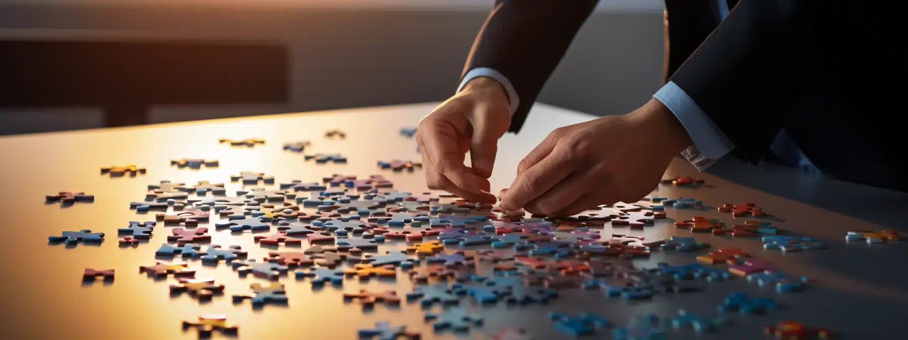 A Brand Manager Carefully Placing Puzzle Pieces Together To Create A Cohesive Brand Identity.