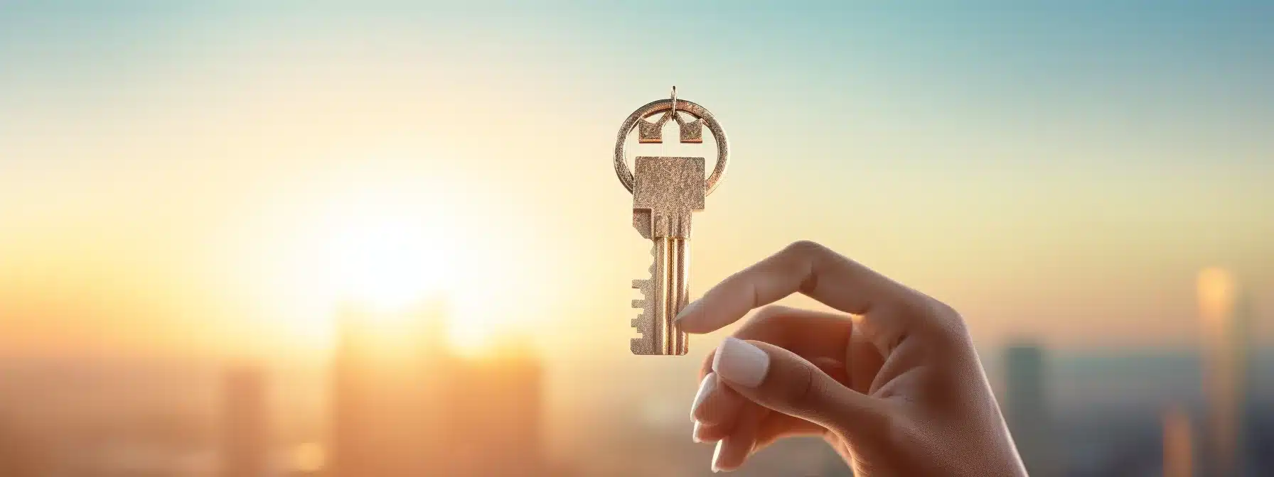 A Person Holding A Key With A Successful Brand Strategy Depicted In The Background.