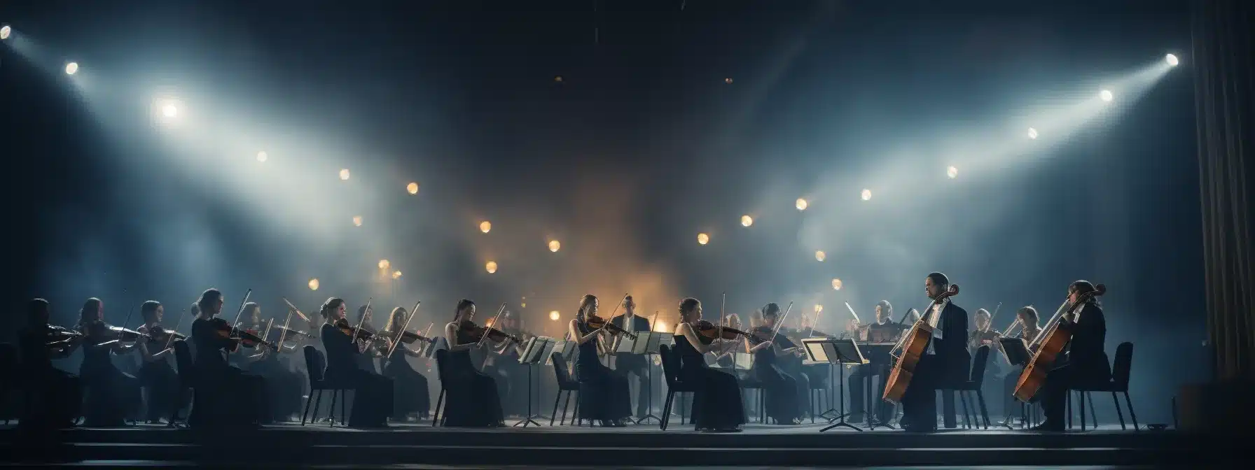 A Symphony Orchestra Playing Together In Perfect Harmony.
