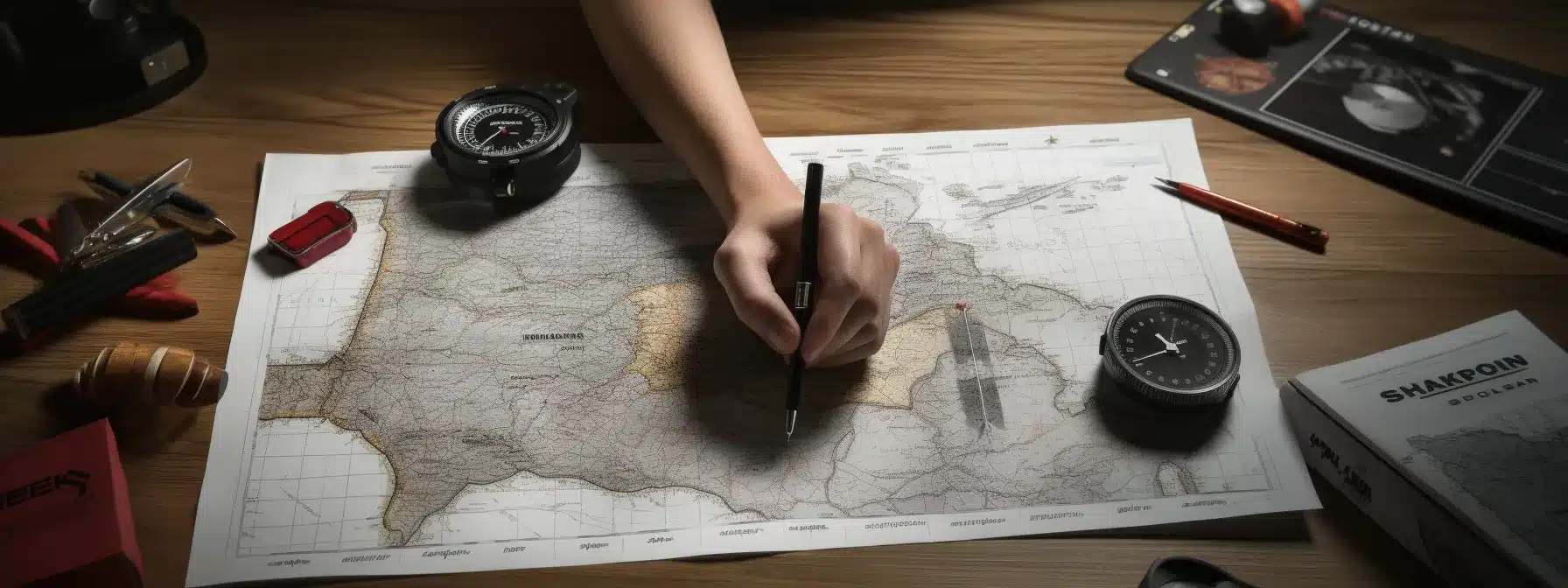 A Hand-Drawn Map With Brand Guidelines And A Compass Leading The Way To Crafting A Stellar Brand Identity.