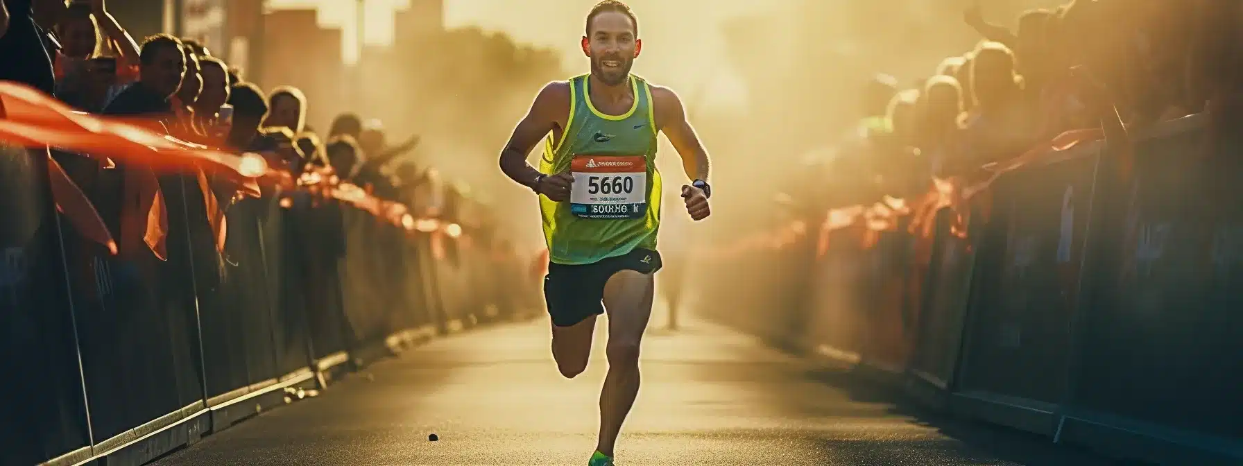 A Person Running A Marathon With A Finish Line In Sight, Representing The Journey Of Boosting Brand Identity Online.