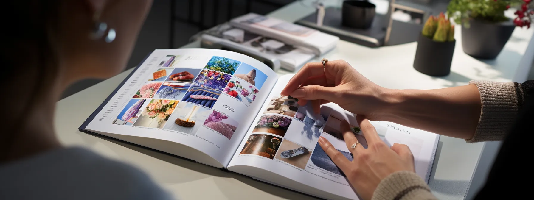 A Person Holding A Brand Identity Guidebook With Various Visual Elements Displayed On The Pages.