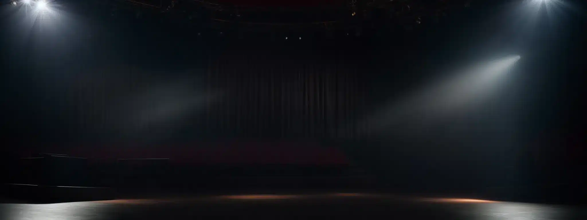 A Spotlight Shines On An Empty Stage, Ready To Illuminate A Brand'S Unveiling.