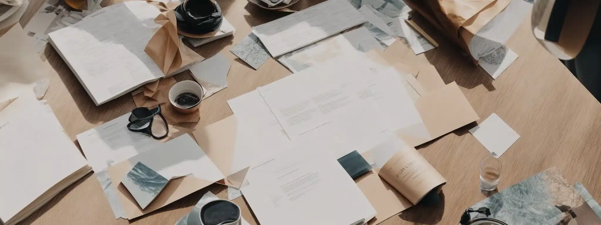 A Brand Strategist Examines A Comprehensive Marketing Plan Laid Out On A Table, Surrounded By Abstract Designs Symbolizing The Fusion Of Strategy And Creativity.