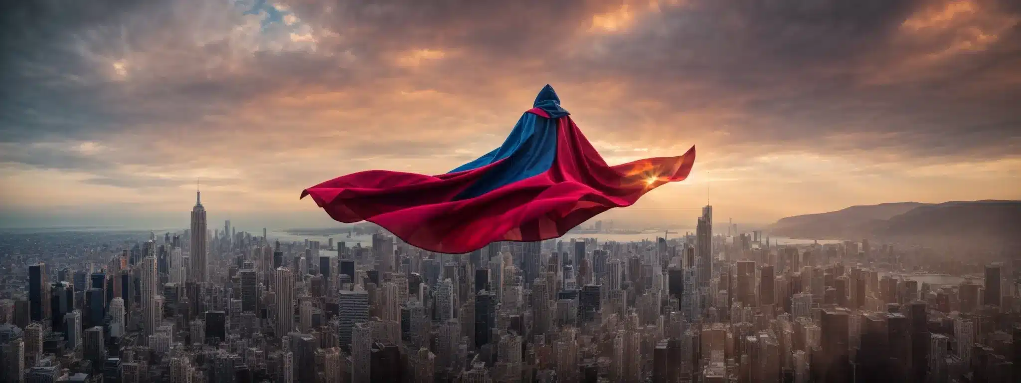 A Vibrantly Colored Superhero Cape Catches The Wind Atop A Dramatic Skyline, Symbolizing A Distinctive And Memorable Brand Identity.