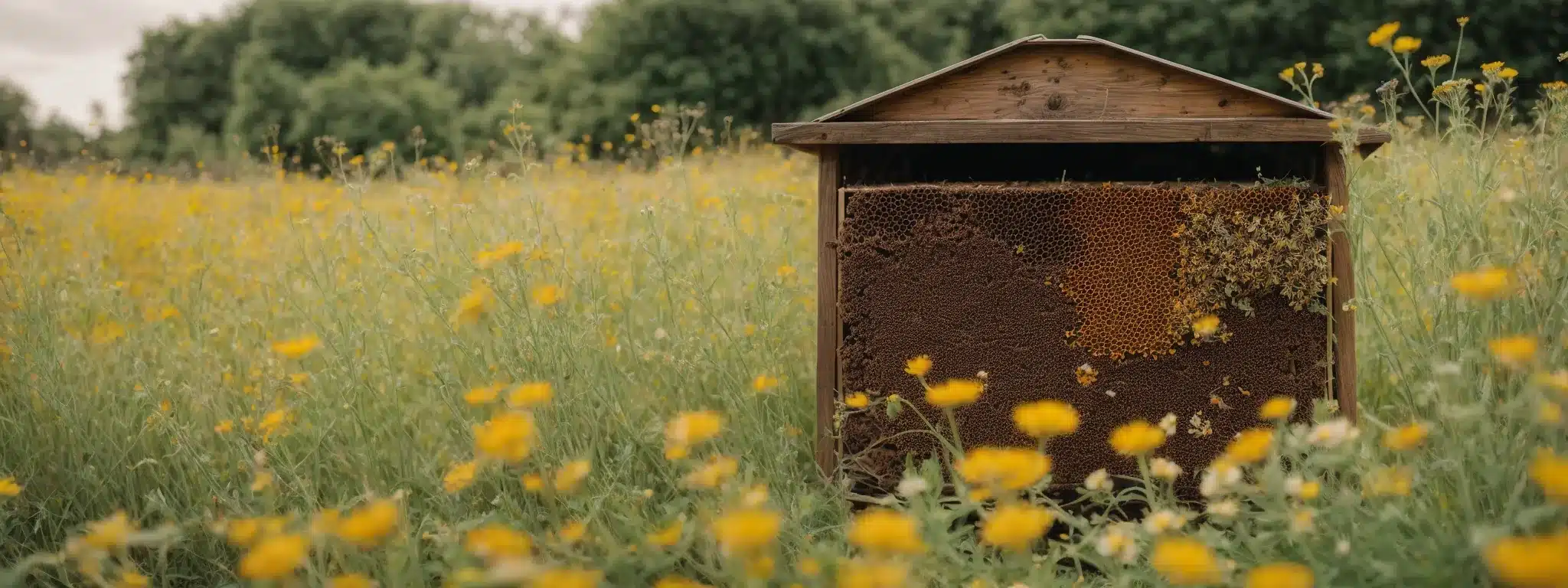 A Hive Thrives In A Wildflower Meadow, Symbolizing The Synergy And Harmony Of A Holistic Growth Strategy.