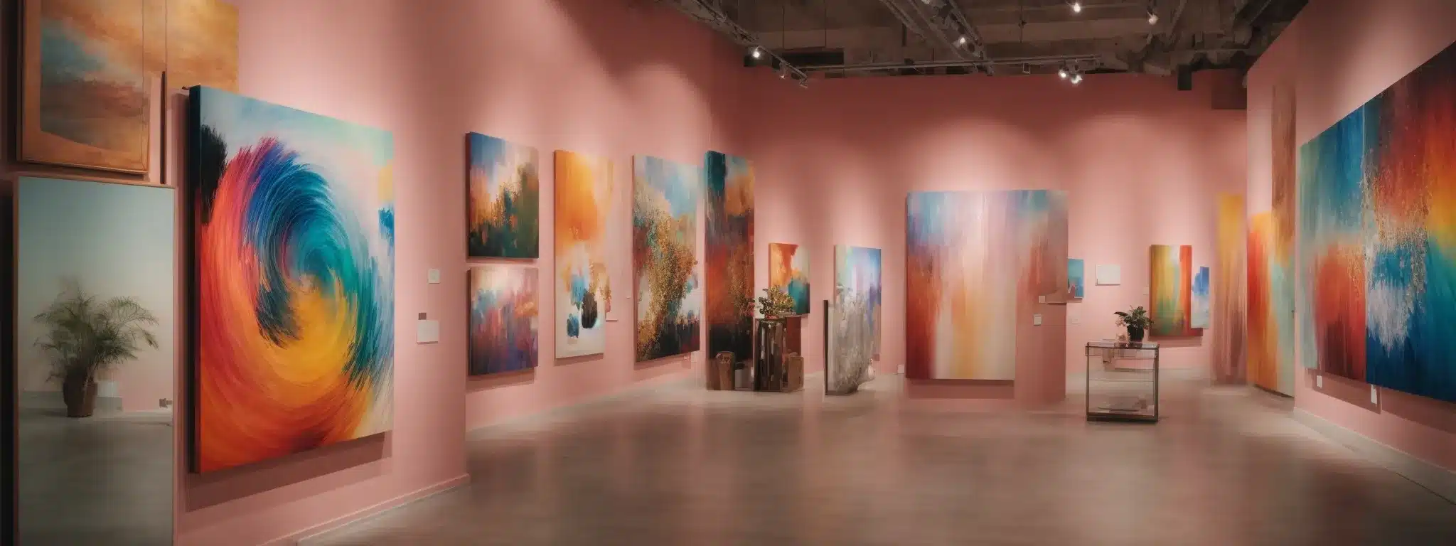 A Colorful Art Gallery Where Distinct Paintings Illustrate A Variety Of Unique Branding Strategies.