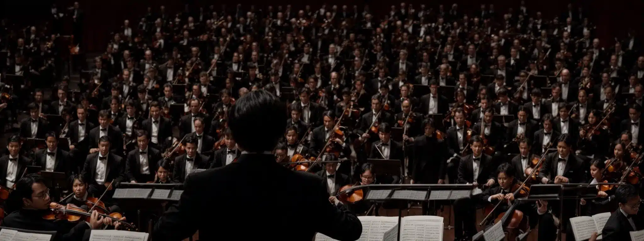 A Conductor Stands Before An Orchestra, Poised To Lead A Harmonious Performance.