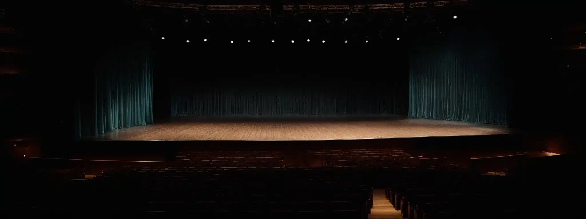 A Grandiose Stage With A Spotlight Illuminating An Empty Space Poised For A Performance, Indicative Of Potential And Anticipation For Innovation.