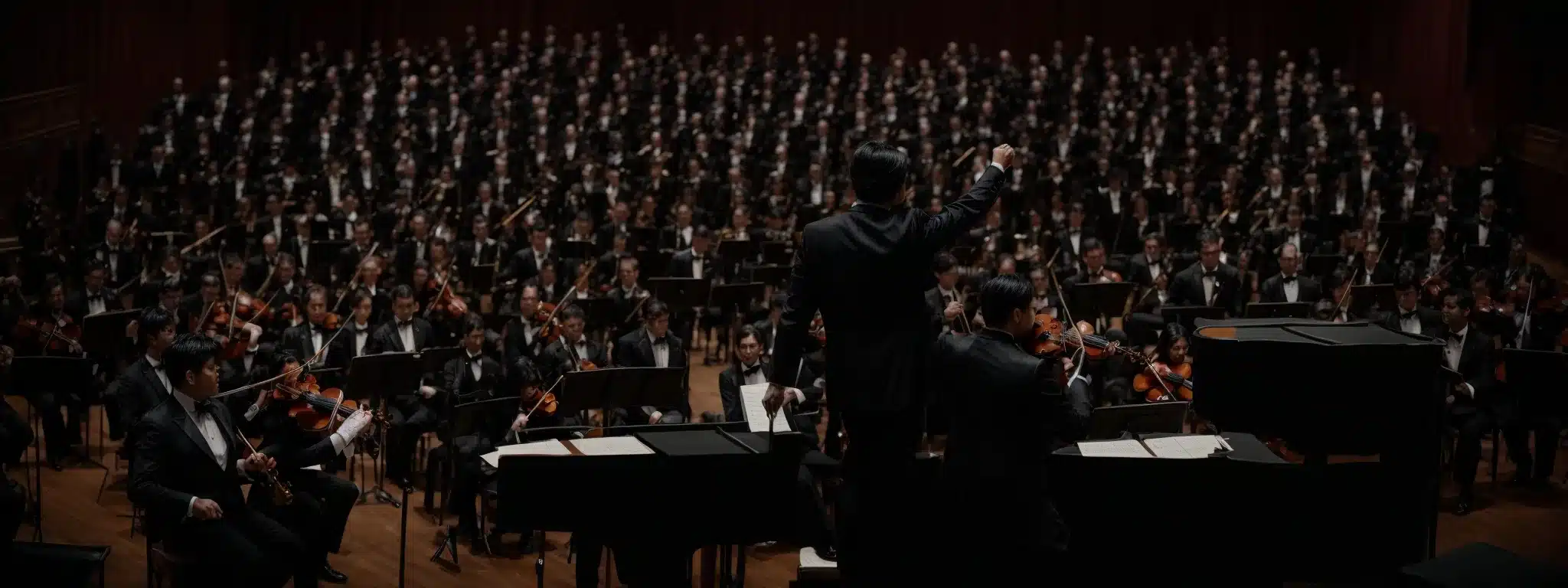 A Conductor Stands Before An Orchestra, Ready To Blend The Symphony Of Instruments Into A Seamless Performance.