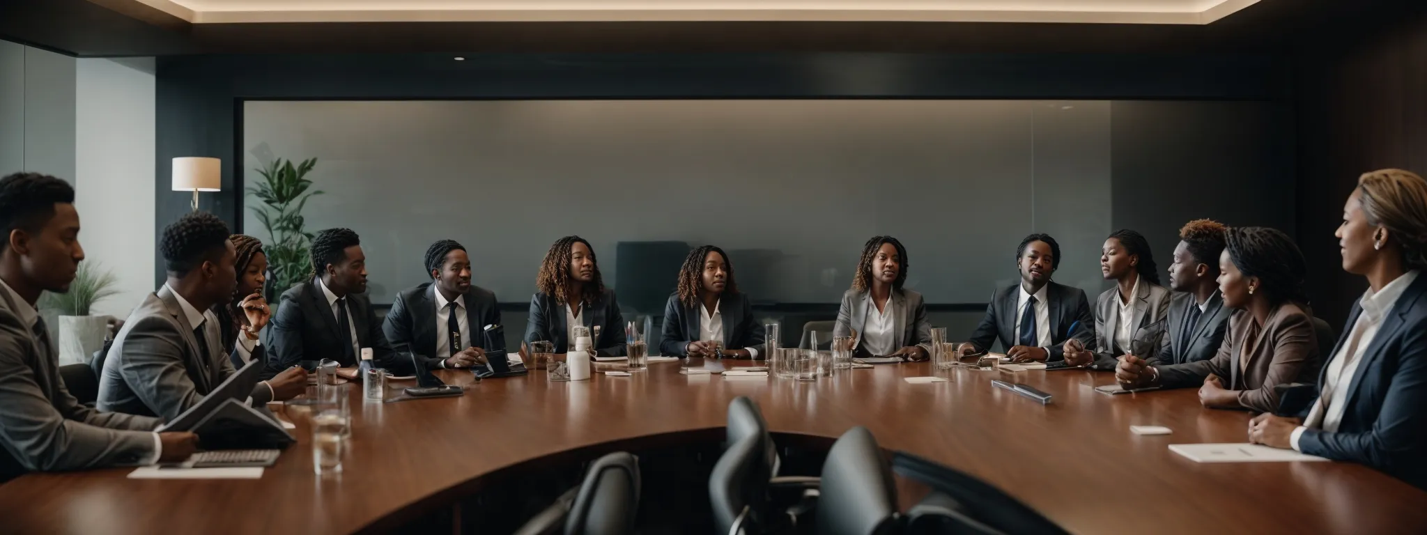 A Boardroom With A Diverse Team Engaging In A Lively Strategy Meeting, Symbolizing The Merging Of Organizational Culture And Brand Vision.