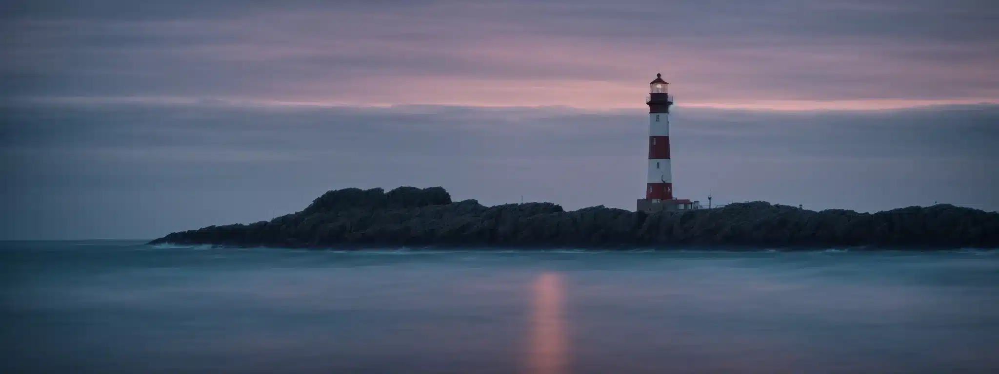 A Lighthouse Stands Tall Amidst A Tranquil Sea Under A Twilight Sky, Symbolizing Guidance And Vigilance In A Changing Landscape.