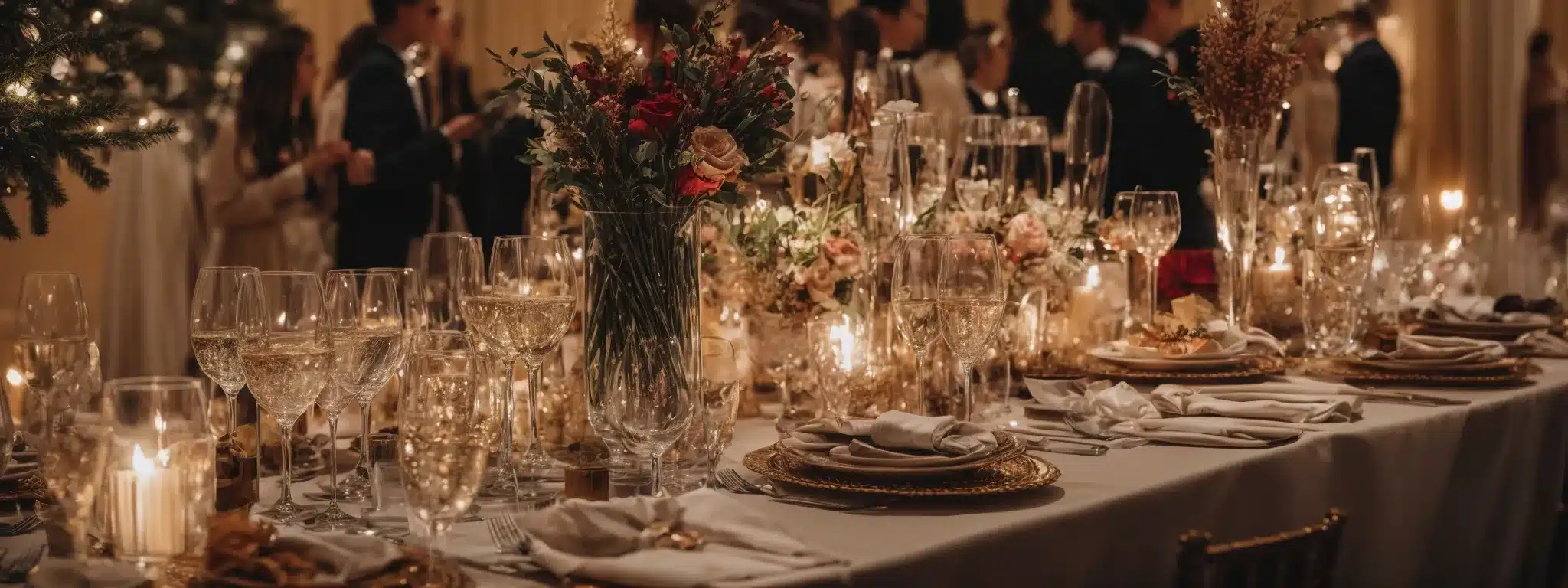 A Festive Gala With A Table Of Personalized Gifts Ready For Excited Guests To Discover.
