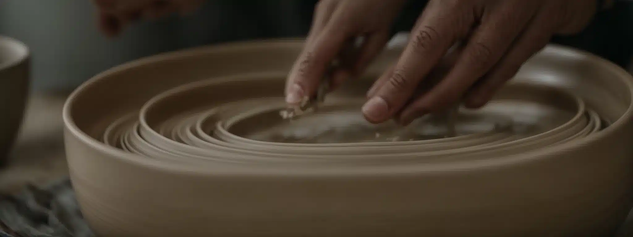 A Potter'S Hands Shaping A Clay Vessel On A Spinning Wheel, Symbolizing The Careful Crafting Of Customer Relationships.