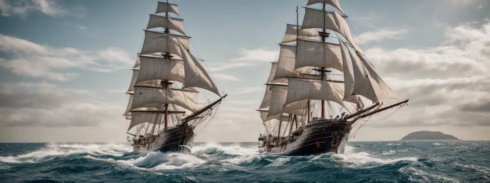 A Majestic Sailing Ship Embarks On A Voyage Across A Vast, Bustling Sea Market, Guided By The Breeze Of Innovation.