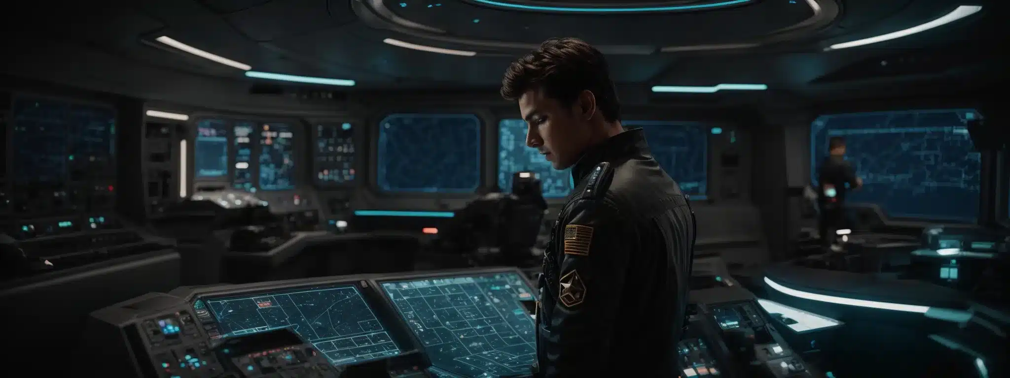 A Starship Captain Stands At The Helm, Intently Studying A Holographic Star Map Strewn Across The Console, Poised To Navigate The Uncharted Space Of Market Success.