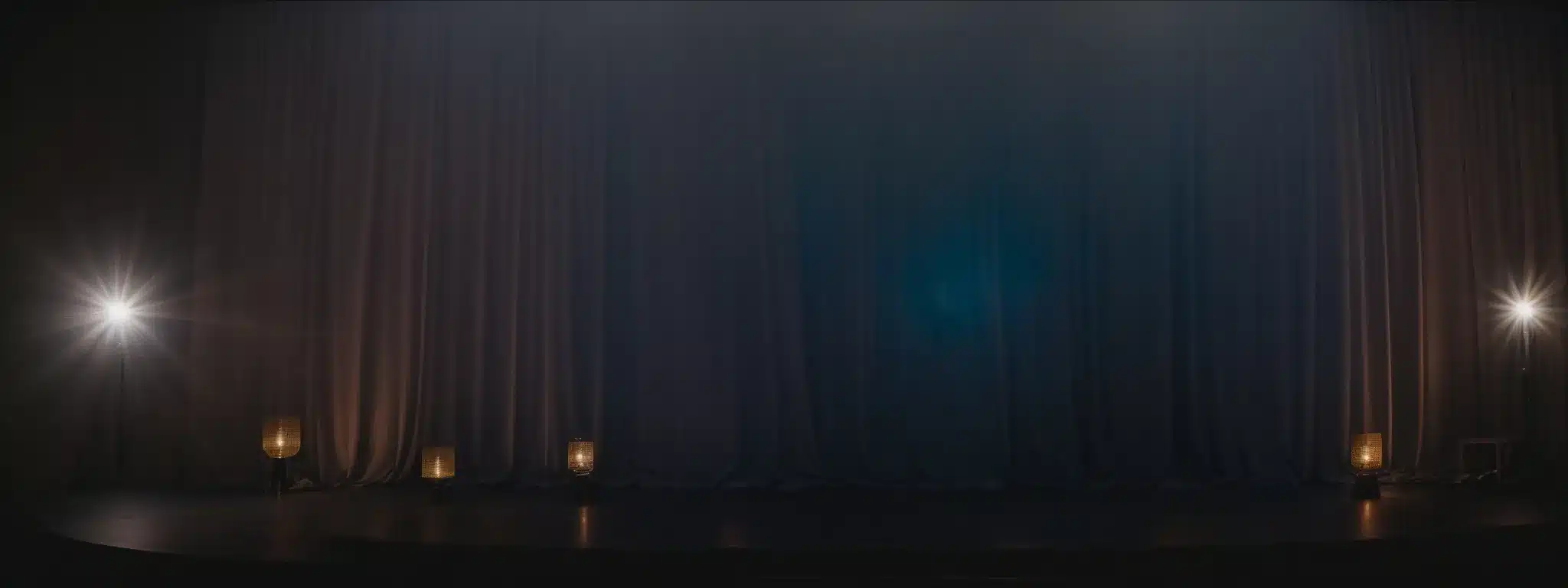 A Spotlight Illuminates An Award Trophy On A Pedestal Against The Backdrop Of An Elegant, Curtain-Draped Stage.