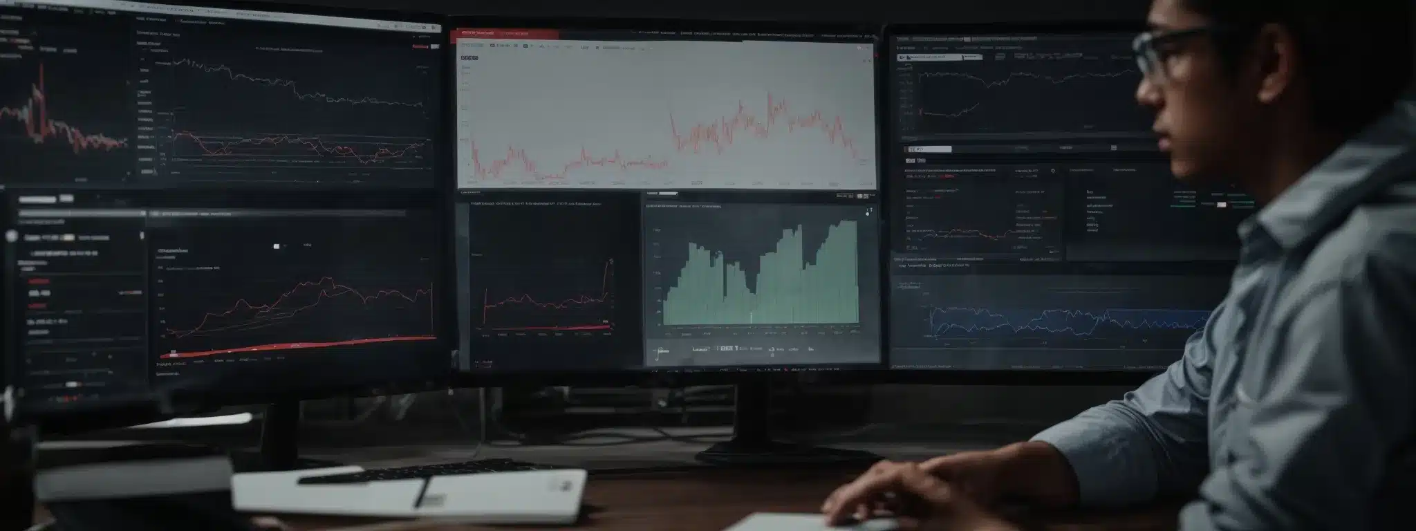 A Person Analyzing Graphs And Charts On Social Media Analytics Dashboard On A Computer Screen.