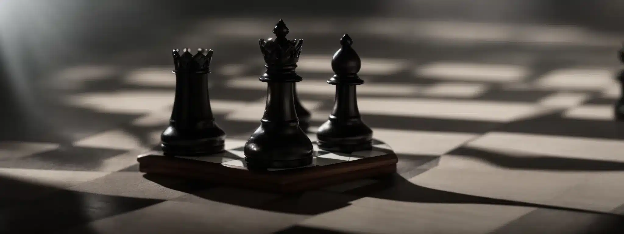 A Chessboard Under A Spotlight With A Single Knight Piece Poised In The Center, Exuding Dominance And Focus.