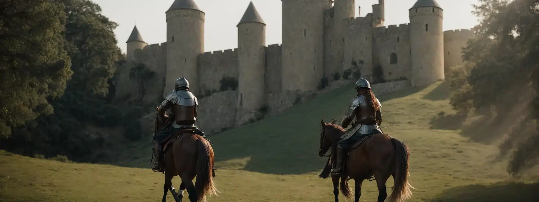 A Knight On Horseback Galloping Toward A Castle, Symbolizing A Brand'S Journey Towards Building Enduring Customer Loyalty.