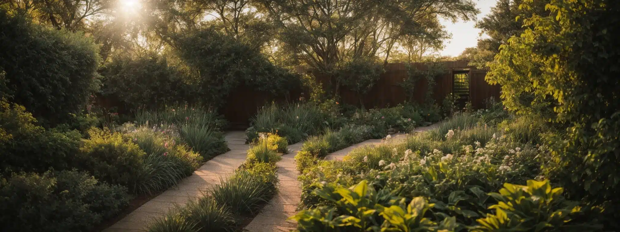 A Sunlit, Serene Garden With A Visible Clear Pathway Leading Out, Symbolizing The Ethical And Transparent Nature Of Sustainable Email Marketing.