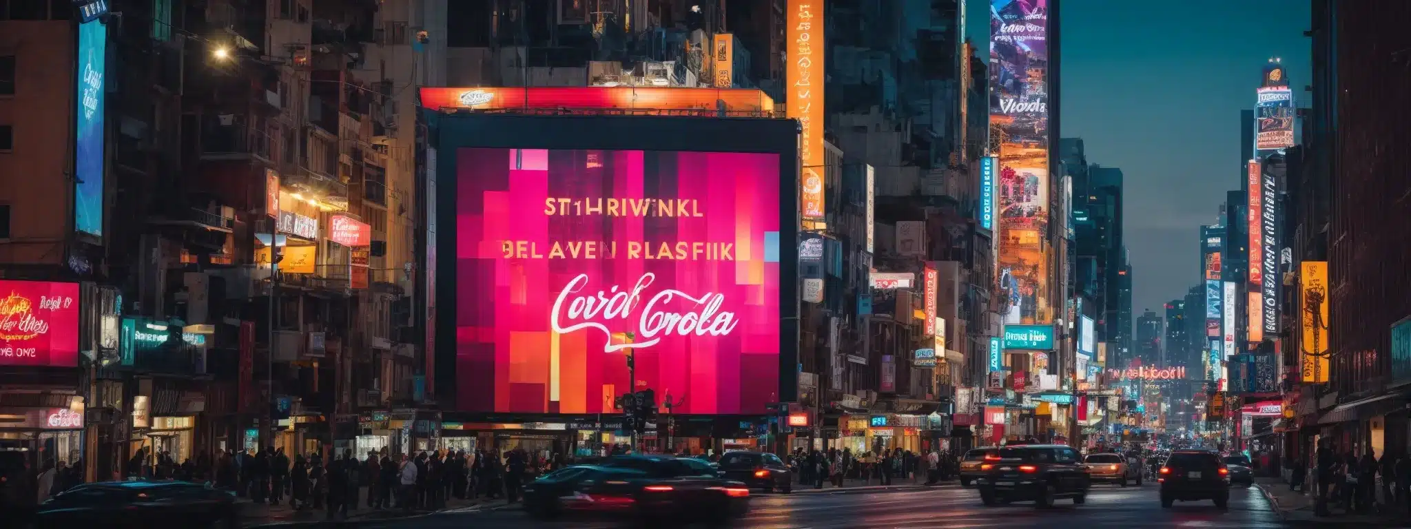 A Billboard Displaying A Vibrant, Distinctive Logo Amidst A Bustling Cityscape, Echoing The Brand'S Identity.