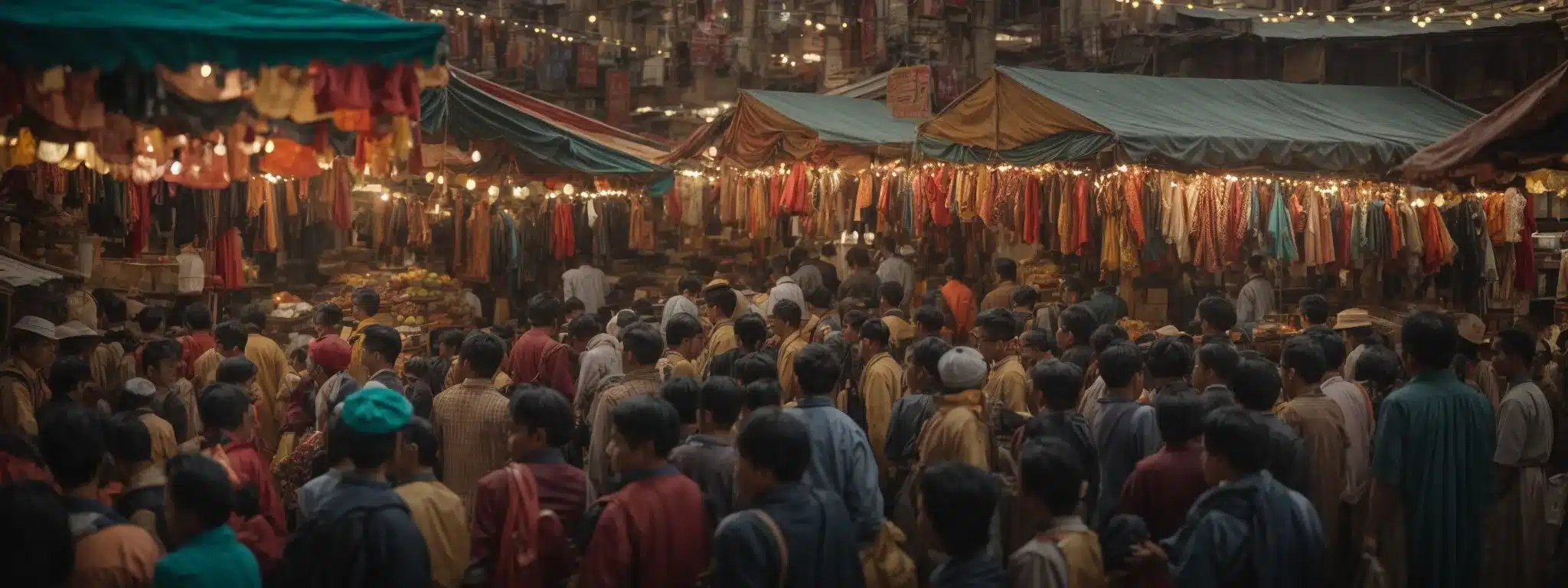 At A Crowded Marketplace, A Central Figure Captivates An Audience With An Enrapturing Narrative Amidst Vibrant Stalls.