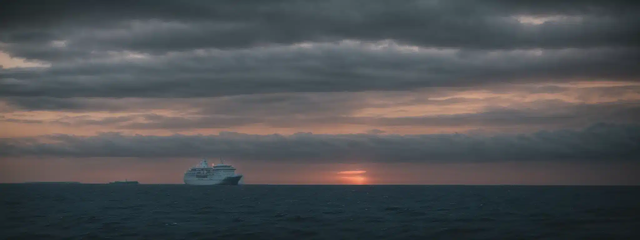 A Ship Navigates The Open Sea At Sunset, Symbolizing Strategic Direction Informed By A Sea Of Data.