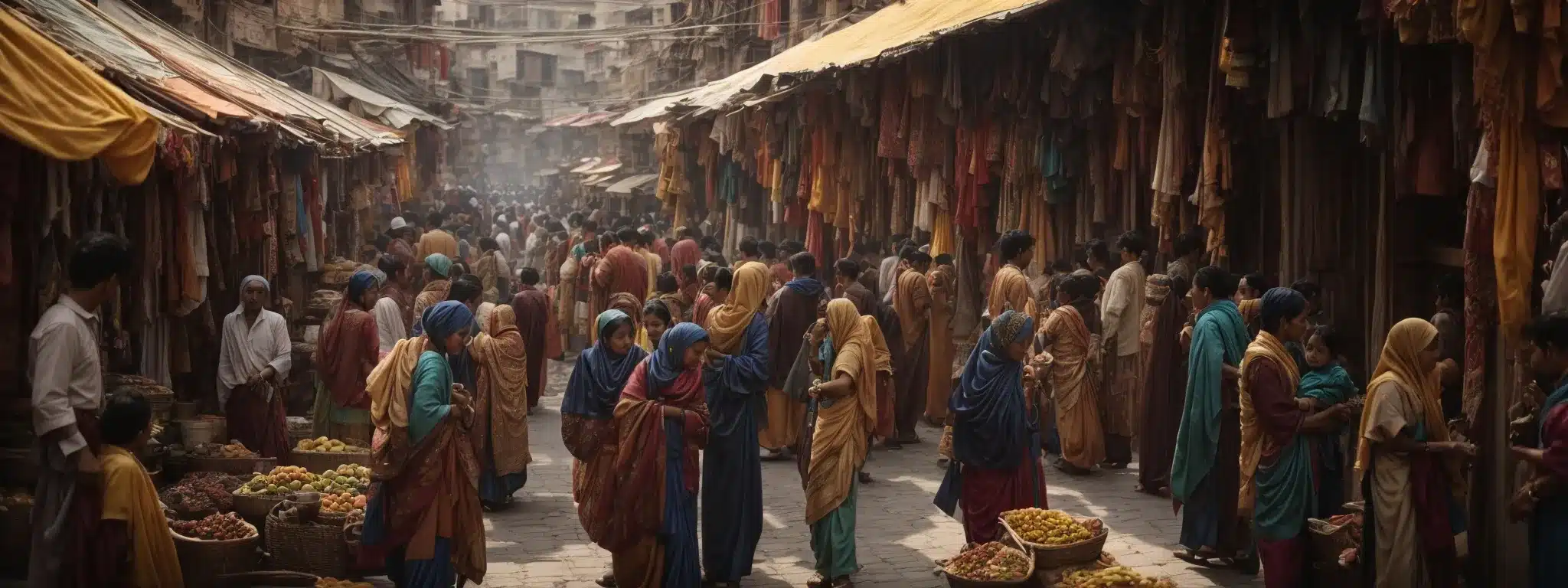 A Bustling Bazaar Vibrant With The Collective Hum Of People Engaging, Exchanging, And Connecting In The Dance Of Commerce.