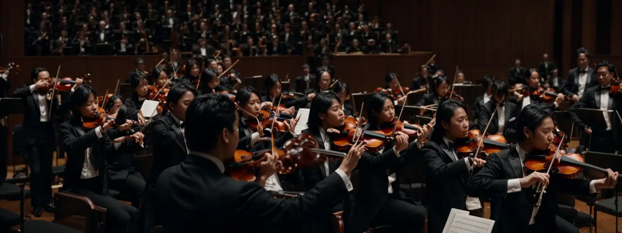 An Orchestra Conductor Leads A Vibrant Symphony, Embodying The Harmony And Precision Of A Brand'S Message.