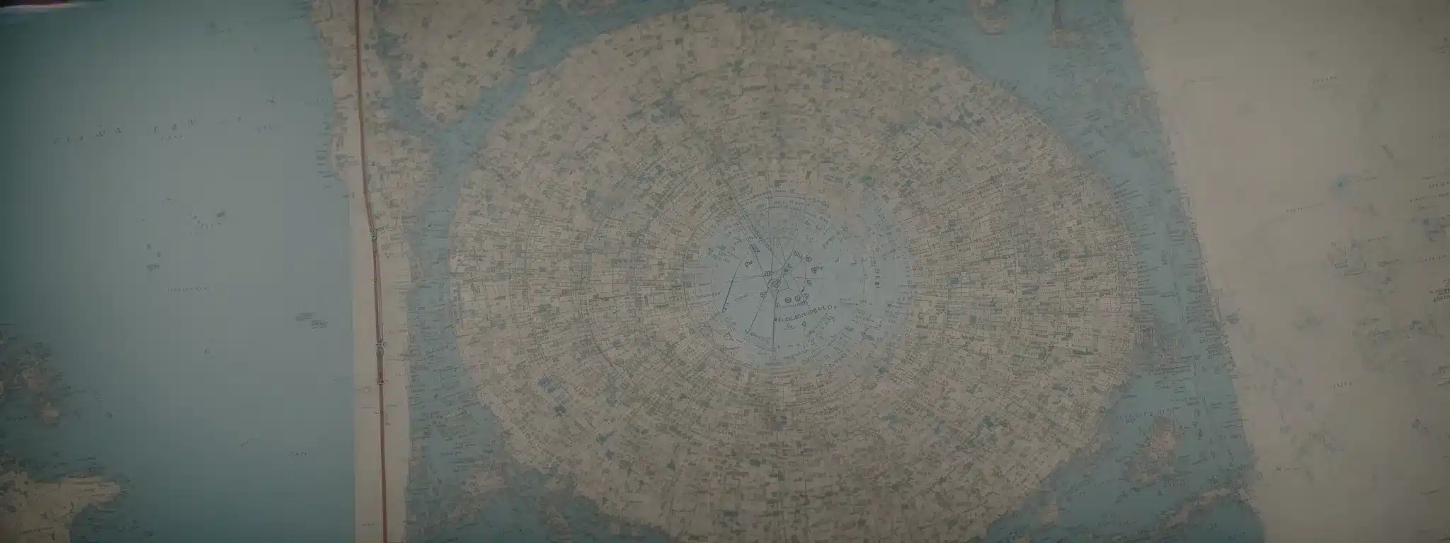 A Ship'S Compass On A Navigation Map Amidst The Open Sea.